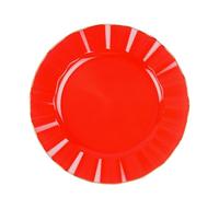 Générique - 6 ASSIETTES RÉUTILISABLES BORD OR 26CM ROUGE