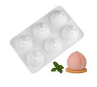 Générique 6 Cavity Peach Silicone Cake Baking Mold for Chocolate Mousse Ice Cream Jelly Pudding Pastry Dessert Bread Soap Decorating Tools