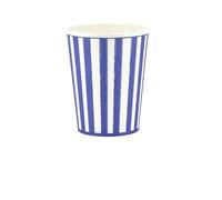 Générique - 6 GOBELETS CARTON RAYÉ DOLCE VITA 25CL BLEU BLANC
