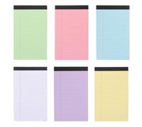 Générique 6 Pièces Bloc-notes Portable Coloré Feuilles Lignées à Déchirure Facile Papier Lisse, 30 Feuilles Couleur Aléatoire pour Usage Quotidien Bureau