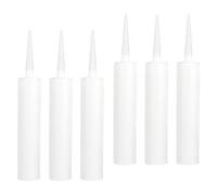 Générique 6 Tubes de Calfeutrage Vides en Plastique Blanc Faciles à Installer Rechargeables Lot de 6 Pièces pour Remplissage de Fissures Adaptés à L'étanchéité des Fenêtres
