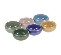 Générique 6pièces Bols Céramique pour Huiles Essentielles Spa Bols de Mélange Compacts et Polyvalents pour Salon de Beauté Surface Lisse Facile à Nettoyer Design Élégant Couleur Aléatoire
