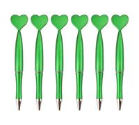 Générique 6x Stylos à bille en forme de coeur pour la, Green | à bille en plastique avec stylos d ' écriture lisses pour étudiants, fournitures de salle de classe, stylos de