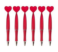 Générique 6x Stylos à bille en forme de coeur pour la, Red 1 | à bille en plastique avec stylos d ' écriture lisses pour étudiants, fournitures de salle de classe, stylos de