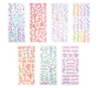 Générique 7 Pièces Autocollants Décoratifs pour Scrapbooking, Autocollants Soi-même en Pvc, Stickers pour Papeterie, Motifs Colorés, Auto-adhésifs, pour Enveloppes et Carnet Plusieurs styles