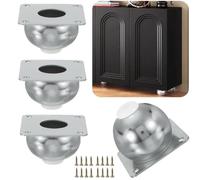 Générique 7cm 11cm Pieds de de Meuble Boule en Acier Inoxydable | Lot de 4 Pieds De Support, Pied de Rechange Pour Commode Canapé Lit Et Armoire(Silver,9cm/3.5in)