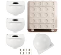 Générique 7cm 11cm Pieds de de Meuble Boule en Acier Inoxydable | Lot de 4 Pieds De Support, Pied de Rechange Pour Commode Canapé Lit Et Armoire(White,9cm/3.5in)