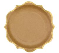 Générique - 8 Assiettes Carton 6 Accolades Or 23CM Kraft