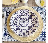 Générique - 8 ASSIETTES CARTON DOLCE VITA 23CM BLEU