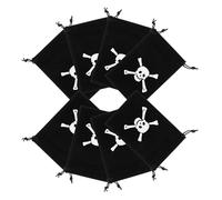 Générique 8pcs Sachets Présents Thème Pirate Noir en Tissu avec Fermeture à Cordon Pratique pour Fête D'anniversaire et Soirée Pirate avec Motif Tête de Mort