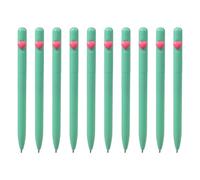Générique à bille en plastique 10pcs coeur, Mint Green, E | à huile pour bureau et école, à bille en plastique, écriture fluide, papeterie à encre noire