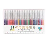 Générique à gel scintillant 1, 0 mm rétractable à encre gel colorée surligneur pour journal, scrapbooking, carnet de notes, planificateur, stylos d ' écriture métalliques chatoyants