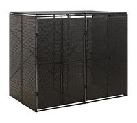 Générique Abri pour Poubelle Double Noir 140x80x117 cm Résine tressée,Maison & Jardin,Produits ménagers,Accessoires pour conteneurs à déchets,Cache-conteneurs à déchets,Noir,18.4 KG,319861