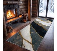 Générique Abstrait Color Block Marbre Tapis Couloir 80 x 300 cm | Tapis de Passage Couloir Antidérapant Luxe Moderne Tapis de Sol Long Entrée Doux pour Porte Cuisine Buanderie Chambre