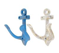Générique Accroche créative en fer motif ancre vintage, 2 pièces avec 6 clous et 6 écrous, pour la cuisine, la salle de bain, la porte ou le salon, décoration murale