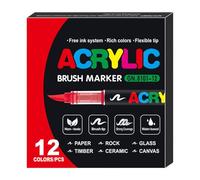 Générique Acrylic Paint Markers - 5.7 inches Professional Art Pens | Acrylic Vibrant Pigment - Odorless Water-Based Marker Set for DIY Canvas Wood Ceramic Rock Painting & Śurface Crafts