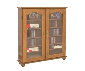 Générique Actual Diffusion Bretagne Meuble Vitrine Chêne 2 Portes Vitrées, 22x92,4x105,5 cm