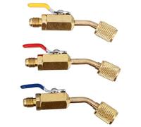 Générique Adaptateur Cuivre 3 Pièces pour Climatiseur Portable Vanne à Bille Coudée Solide, pour Fête Recharge de Tuyaux de Climatisation