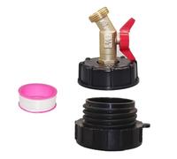 Générique Adaptateur IBC en laiton S60x6 - Buse d'eau pour tuyau d'arrosage, valve de raccord de réservoir fourre-tout sans plomb - Pour contrôle du débit fin, robinet de de vidange grossier