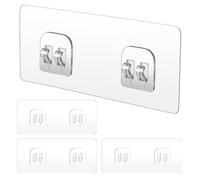 Générique Adhesive Hooks Bathroom - PVC Double Hook Shelf Support | 4 Pack | Shower Shelf Brackets - PVC Sticky Double Hook Supports | 4 Pack | Wall Mounted Organizer | Bathroom Kitchen Bedroom For Tile