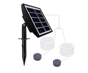 Générique Aérateur d'étang à énergie Solaire - Pompe à air à Faible Bruit de 14,3 x 13,5 x 20 cm avec Batterie de 2000 mAh, disperseur de Bulles à Double Pierre à air à Faible Bruit
