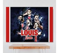 Générique Affiche Anniversaire Personnalisée ParisSG 100 x 80 cm, Panneau d’Anniversaire, Décoration ParisSG