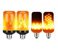 Générique Ampoule à Effet De Flamme Led 4 Modes Avec Capteur Pour Gravité E26 E27 Porte-Lampe DéCoration IntéRieure Et ExtéRieure NoëL Simulation Vacances (E27)