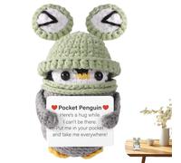 Générique Animal Pingouin au Crochet | 10 Cm Motivationnelle Tricotée | Animal au Crochet Motivant - pour Adultes Employés Noël Collègues Amateurs D'Artisanat Collectionneurs Étagère