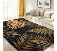Générique Antidérapant et Lavable Moderne Luxe Tapis Salon 40x60 cm Gris | Chambre d'Enfant, Bureau, Entrée, Cuisine, Tropical Plante Feuille De Monstera Tapis Doux Poil Ras, Décoration Tapis de Sol