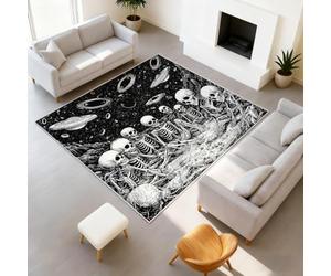 Générique Antidérapant Fantaisie Cosmos Moderne Lavable Tapiss Crânes Noir et Blanc Ciel Nocturne Support en TPR Tapis Tapis 50 x 80 cm pour Couloir Entrée