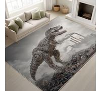 Générique Antidérapant Féerique Punk Lavable Tapiss Style Mecha Cinématographique Support en TPR Tapis T-Rex Mécanique Engrenages Tapis 80 x 150 cm pour Salon Chambre, Bureau