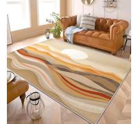 Générique Antidérapant Tapis Salon Chambre 180x240 cm Art Moderne Et Abstrait Montagnes, Tapis à Court Poils Doux Brun Lavable en Machine Antifouling Décoration de Office, Couloir, Paillasson