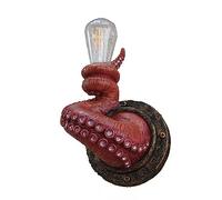 Générique Applique Murale Rétro en Forme De Pieuvre, Luminaire en Forme De Tentacule, LED 3 Watts à Piles, Décoration Pirate Rustique, Applique Murale Créative en Résine