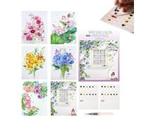 Générique Aquarelle Set 12 couleurs, livre de travail portable avec pinceau