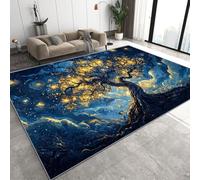 Générique Arbre De La Vie Tapis 160x230 cm Ciel étoilé Peinture à l'huile Arbres Facile d’Entretien très Grand Tapis Salon Lavable Flanelle pour Grand Salon Q-97
