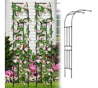 Générique Arche De Jardin Demi-côté Tonnelle De Extérieur Robuste, Arche De Décoration Arceau À Rosiers en Métal, Pergola Fixé Au Mur pour Les Plantes Grimpantes, 240cm De Haut(Noir,W90 x H240cm)