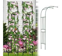 Générique Arche De Jardin Demi-côté Tonnelle De Extérieur Robuste, Arche De Décoration Arceau À Rosiers en Métal, Pergola Fixé Au Mur pour Les Plantes Grimpantes, 240cm De Haut(Vert,W150 x H240cm)