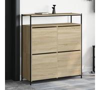 Générique Armoire à Chaussures 4 tiroirs rabattables chêne Sonoma, étagère de Rangement en Bois d'ingénierie pour Petites pièces, Design Peu encombrant avec Fixation Murale Incluse