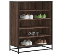 Générique Armoire à Chaussures chêne Marron en Bois d'ingénierie et métal, étagère Organisateur de Rangement avec étagères, Dessus Pratique pour décoration, Fixation Murale Incluse