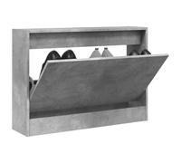Générique Armoire à Chaussures Gris béton 80x21x57 cm en Bois d'ingénierie, étagère à Chaussures Mince avec 1 tiroir Rabattable pour Petit Espace, Rangement Compact pour entrée Couloir