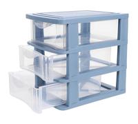 Générique Armoire à Maquillage Bleue en Pp Design à Trois Couches et Tiroirs, Organiseur Pratique et Moderne pour Rangement Soigné des Cosmétiques et Accessoires