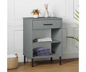 Générique Armoire Console avec Pieds en métal Gris Bois pin Massif Oslo,Meubles,Tables,Tables Basses et Tables d'appoint,Tables d'appoint,Gris,9.6 KG,351001