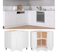 Générique Armoire d'angle Basse Lyon Blanc 75,5 x 75,5 x 81,5 cm Bois d'ingénierie,Meubles de Cuisine,802489