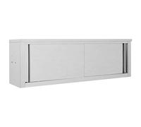Générique Armoire de Cuisine avec Portes coulissantes 150x40x50 cm INOX,Maison & Jardin,Arts de la Table & Arts culinaires,Stockage des Aliments,Gris,24 KG,51054