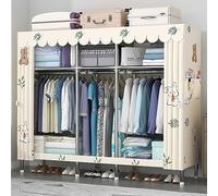Générique Armoire de Rangement Pliable en Tissu Intissé Garde-Robe Penderie Transportable pour Chambre Adulte, Dressing Portable