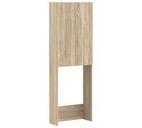 Générique Armoire de Toilette Delft Chêne Sonoma 66 x 25,5 x 190 cm | Meuble salle de bain compact, portes réversibles, bois d'ingénierie résistant à l'humidité, rangement vertical, fixations
