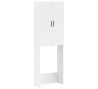 Générique Armoire de Toilette HOORN Blanc 66 x 25,5 x 190 cm | Bois d'ingénierie résistant à l'humidité, portes réversibles, fixation murale, entretien au chiffon humide
