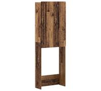 Générique Armoire de Toilette ZWOLLE Bois Ancien 66 x 25,5 x 190 cm | Meuble salle de bain, porte réversible, bois d'ingénierie résistant humidité, plusieurs compartiments, fixation murale