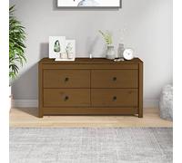 Générique Armoire latérale en Bois de pin Massif 100x40x54 cm, Meuble Buffet avec tiroirs spacieux pour Rangement, Dessus Robuste pour décorations, Fixation Murale Incluse