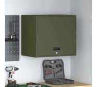Générique Armoire Murale pour Garage Vert Olive 60 x 40 x 53 cm, Meuble de Rangement en Acier Robuste avec Portes affleurantes et Serrure à pêne Dormant, Design Mural Gain de Place